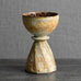 Chris Carter, UK, unique stoneware goblet form with volcanic glaze M4326