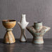 Chris Carter, UK, unique stoneware goblet form with volcanic glaze M4326