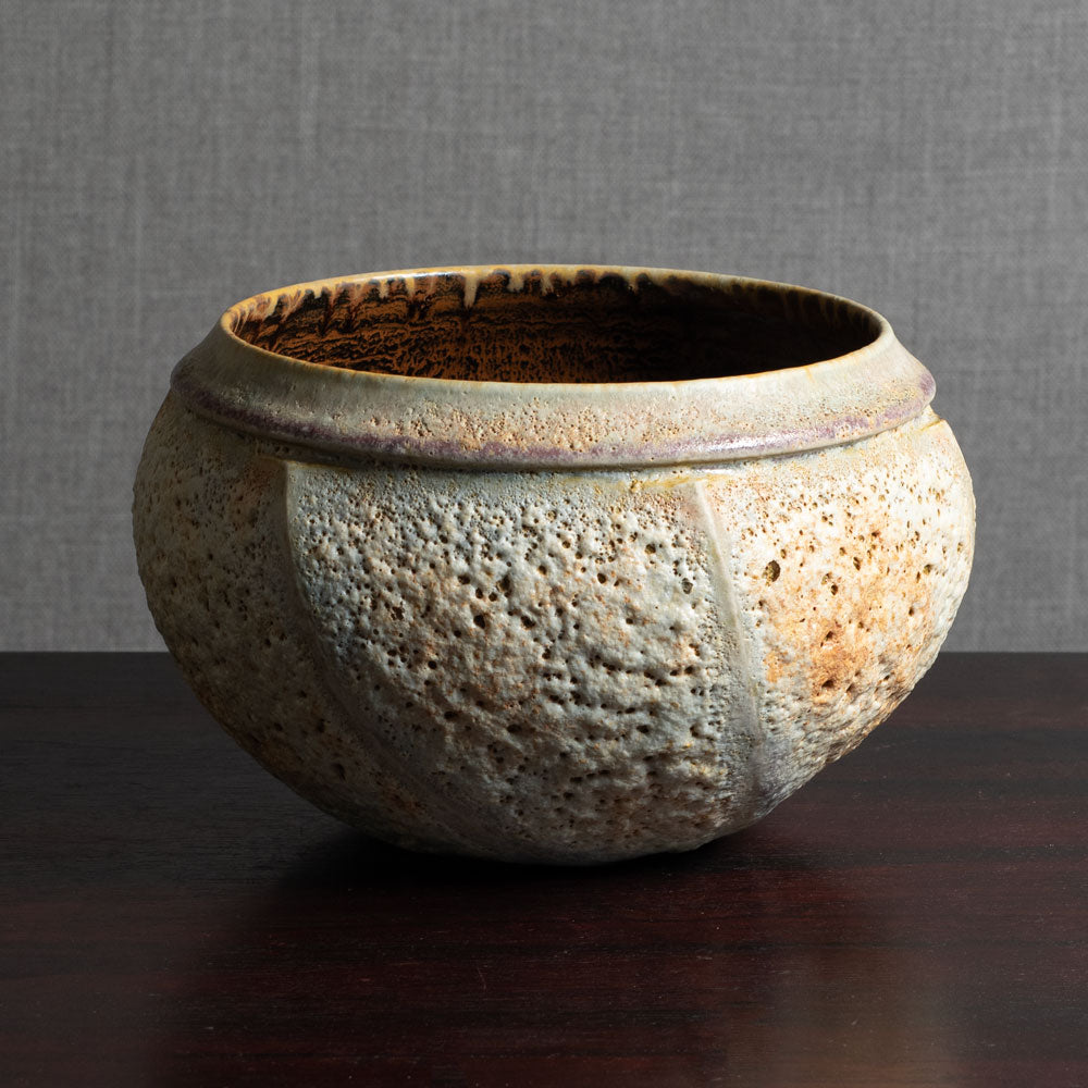 Chris Carter, UK, unique stoneware bowl with volcanic glaze M4318