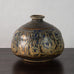 Ivan Weiss for Royal Copenhagen, stoneware vase with matte glaze in brown, blue and yellow ochre J1568