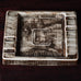 Hertha Bengtson for Rörstrand, stoneware dish with striated brown glaze L3423