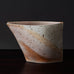 Gotlind Weigel, own studio, Germany, stoneware sculptural vase with cream, pink and brown glaze K2875