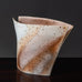 Gotlind Weigel, own studio, Germany, stoneware sculptural vase with cream, pink and brown glaze K2875