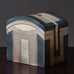 Ursula Scheid, Germany, large unique stoneware lidded box with blue and gray glaze  K2869