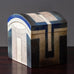 Ursula Scheid, Germany, large unique stoneware lidded box with blue and gray glaze  K2869