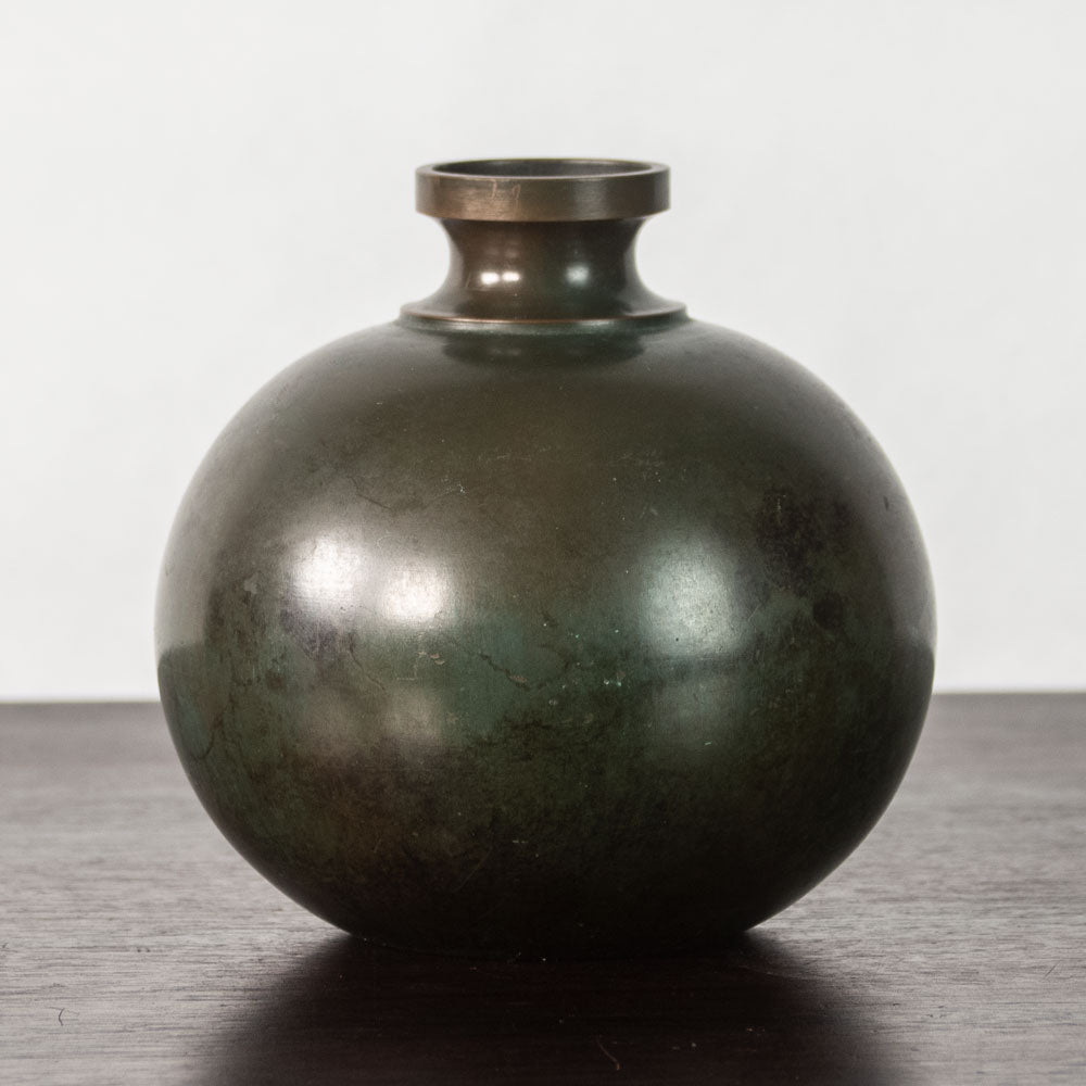 Just Andersen for GAB, Sweden, round bronze vase, 1930s J1676