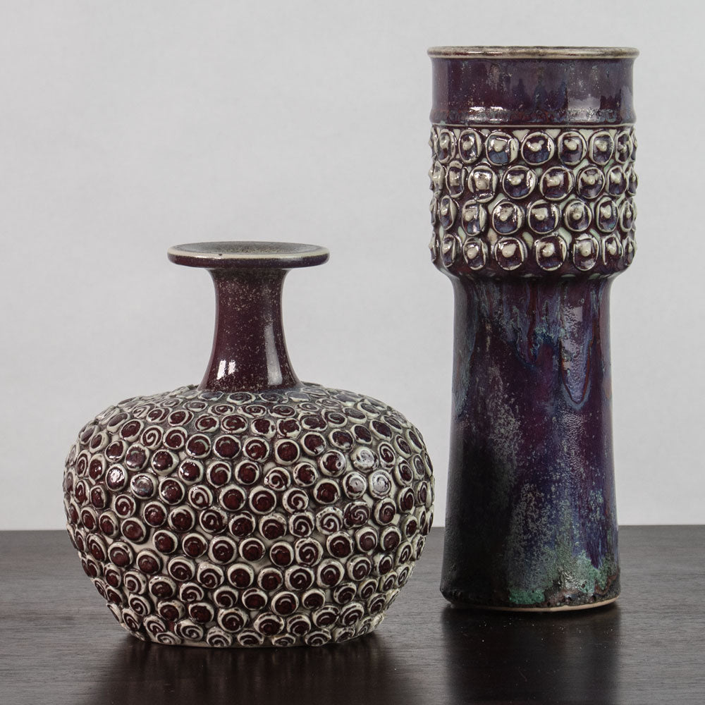 Two textured vases by Stig Lindberg for Gustavsberg, Sweden