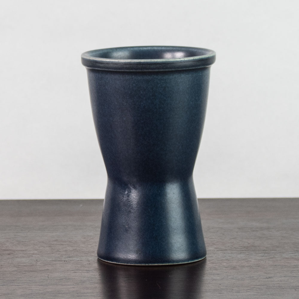 Erich and Ingrid Triller for Tobo stoneware vase with blue glaze J1708