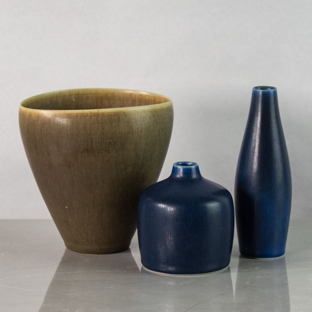Group of Palshus vases with haresfur glaze