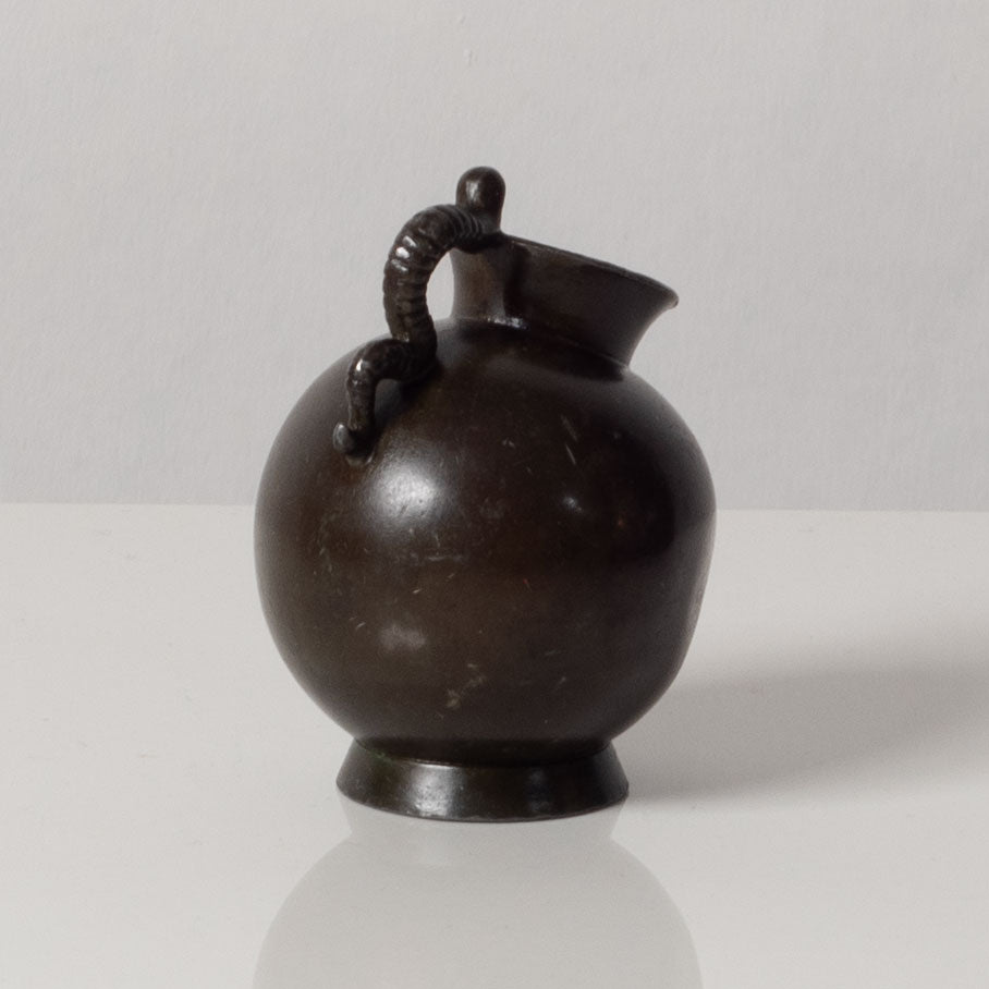 Just Andersen, Denmark,  miniature disko metal jug with snake handle L3505