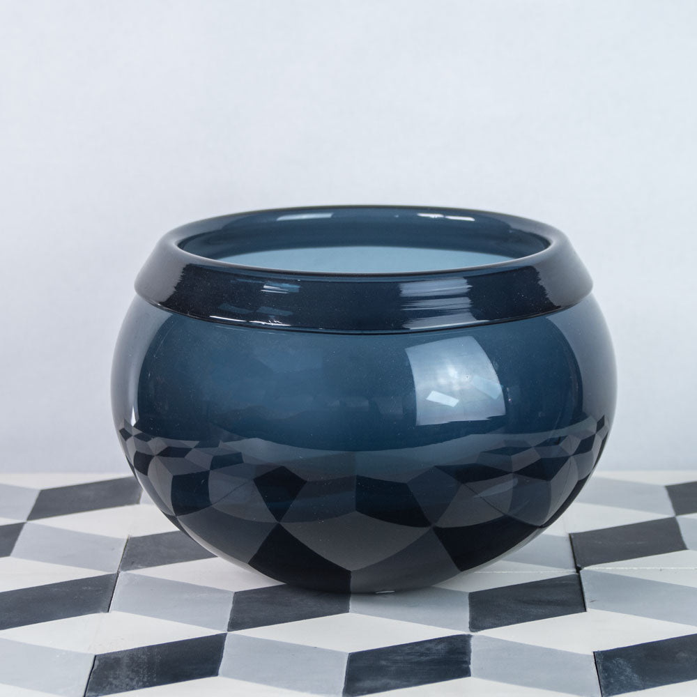 Timo Sarpaneva for Iittala, Finland, blue glass bowl J1481