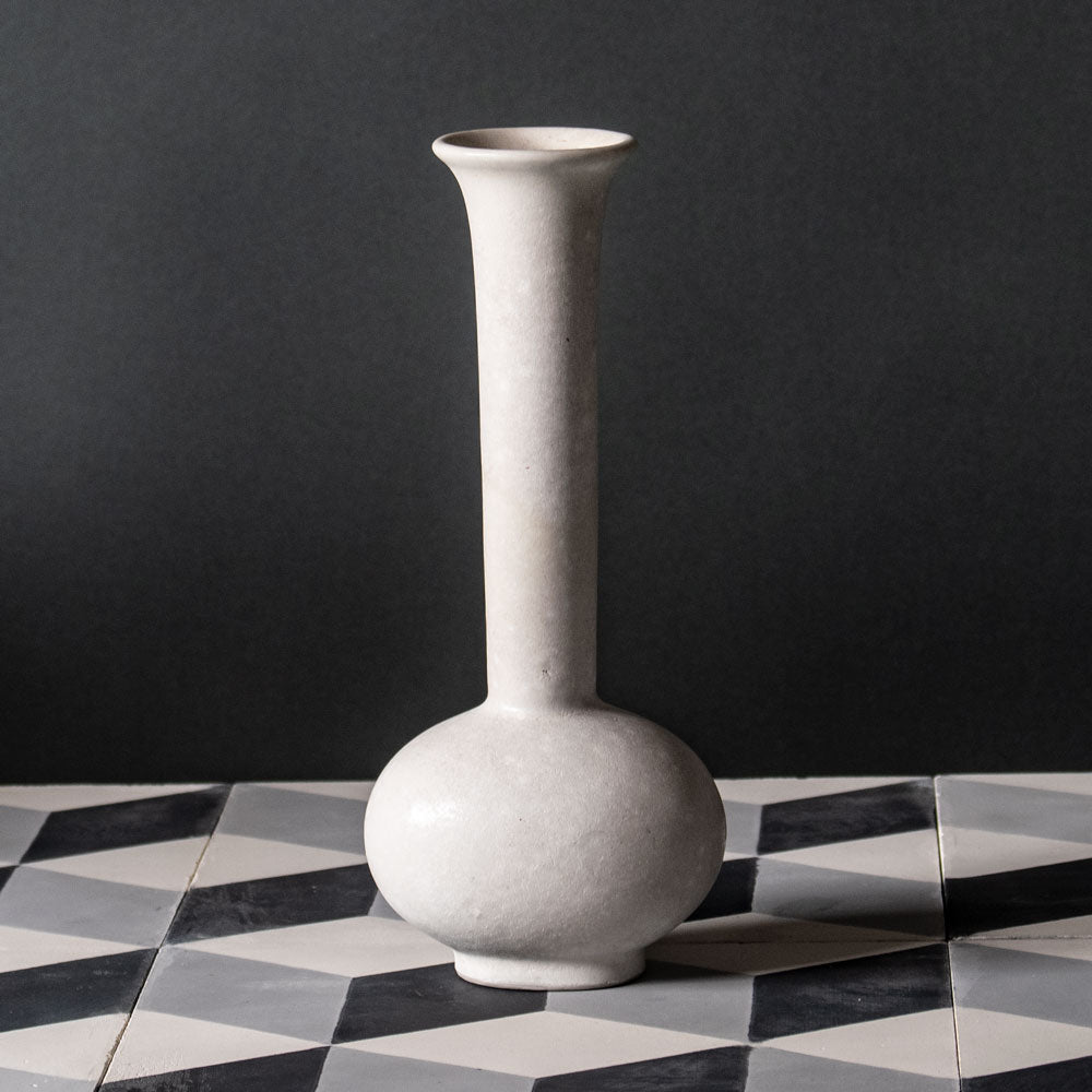 Gunnar Nylund for Rörstrand, Sweden, long necked vase with matte white glaze J1542