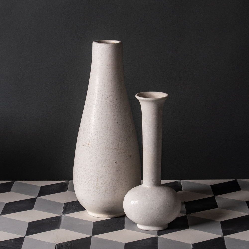 Two vases with white glaze by Gunnar Nylund for Rörstrand, Sweden