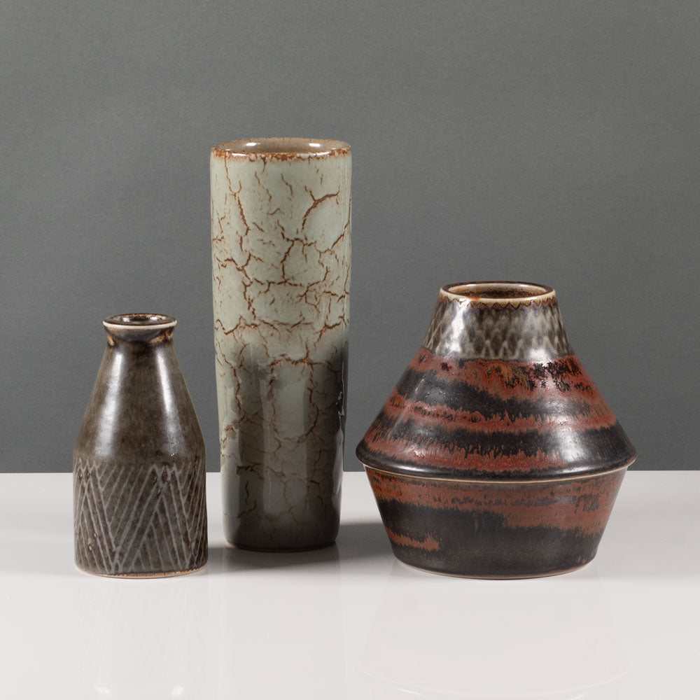 Group of three Atelje vases by Carl Harry Stålhane for Rörstrand, Sweden
