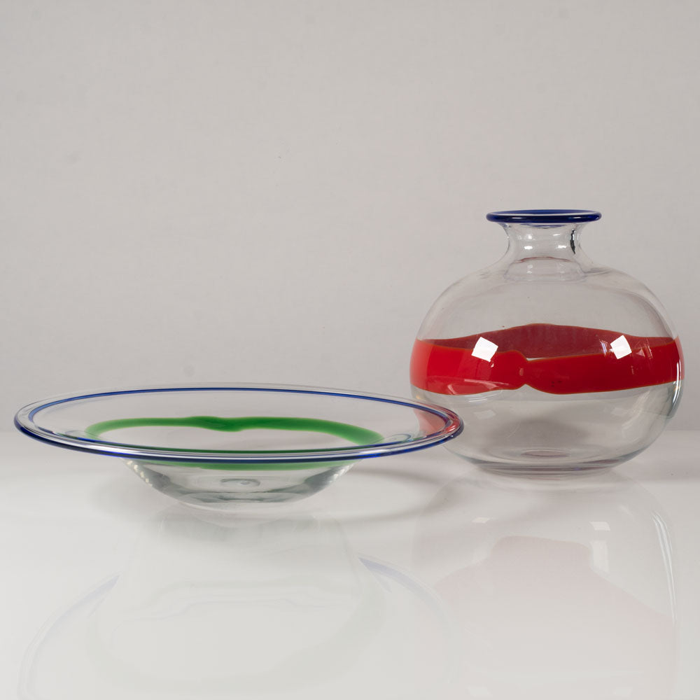 Bowl and vase by Ulrica Hydman Vallien for Boda, Sweden