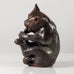 Jean Rene Gauguin for Bing & Grondahl, Denmark, wildcat figure with brown glaze L3660