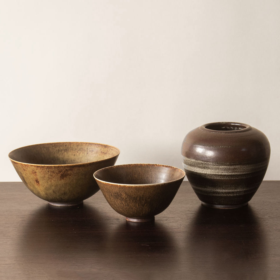 Two bowls and a vase by Saxbo, Denmark