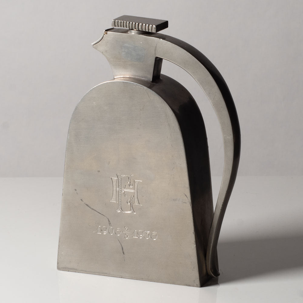GAB Tenn, Sweden, art deco pewter jug with monogram L3696