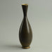 Group of six vases with dark brown haresfur glaze by Berndt Friberg for Gustavsberg, Sweden