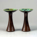 Liisa Hallamaa for Arabia, Finland, pair of stoneware candlestick vases H1140 and H1141
