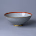 Thorkild Olsen for Royal Copenhagen, bowl with orange and gray crackle glaze N7473