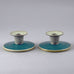 Pair of turquoise and gray candlesticks by Thorkild Olsen for Royal Copenhagen N7600