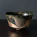 Claude Champy, France, unique stoneware bowl with dark brown, black and pale pink glaze H1327