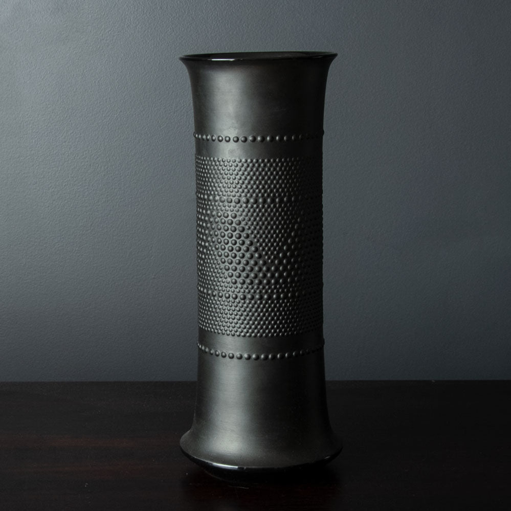 Tapio Wirkkala for Rosenthal porcelain vase with matte black glaze H1259