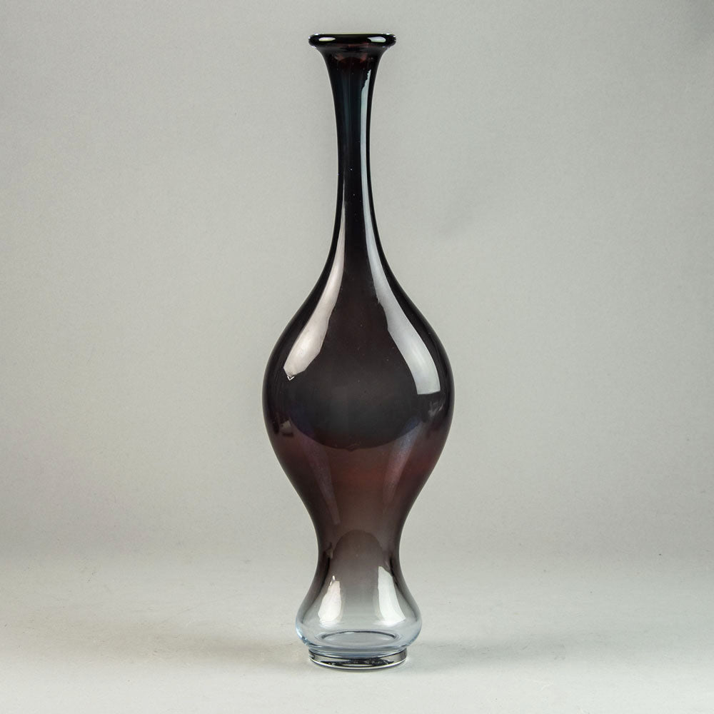 Nils Landberg for Orrefors, Sweden large "Expo" vase in purple glass H1405