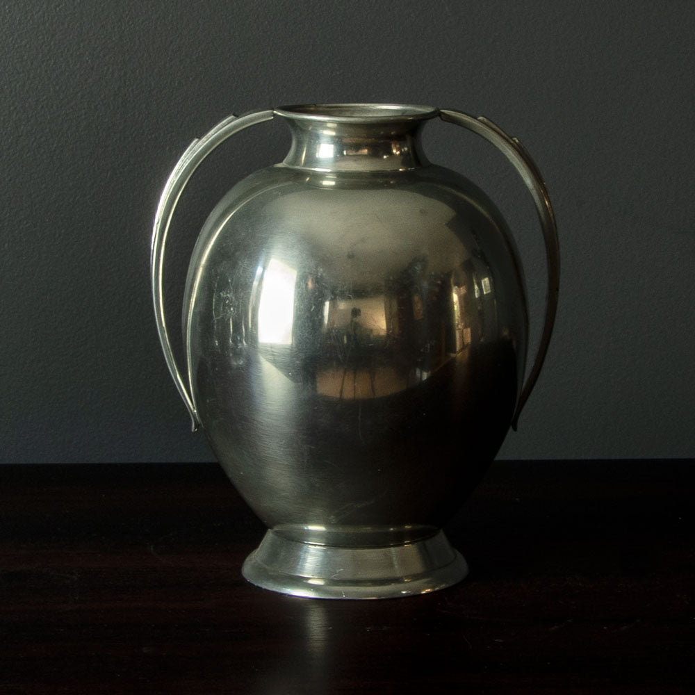 GAB Tenn, Sweden, pewter vase with two handles