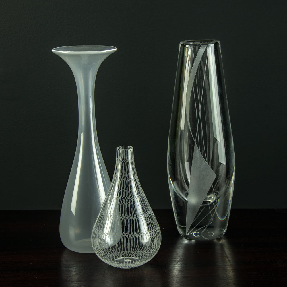 Three vases by Sven Palmquist for Orrefors, Sweden