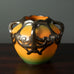 P. Ipsen, Denmark, earthenware vase with dark brown and orange glaze H1344