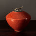 Tim Andrews, UK, unique earthenware jar with semi-gloss red crackle glaze H1450