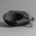 Brigitte Enders, Australia, sculptural stoneware bowl with black glaze and glass leg H1079