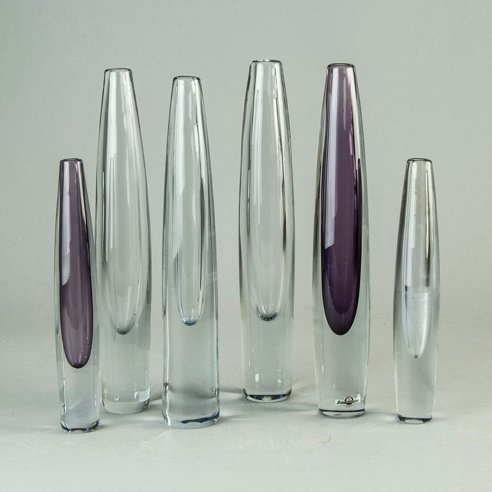 Asta Stromberg for Strombergshyttan, six "Sputnik" vases