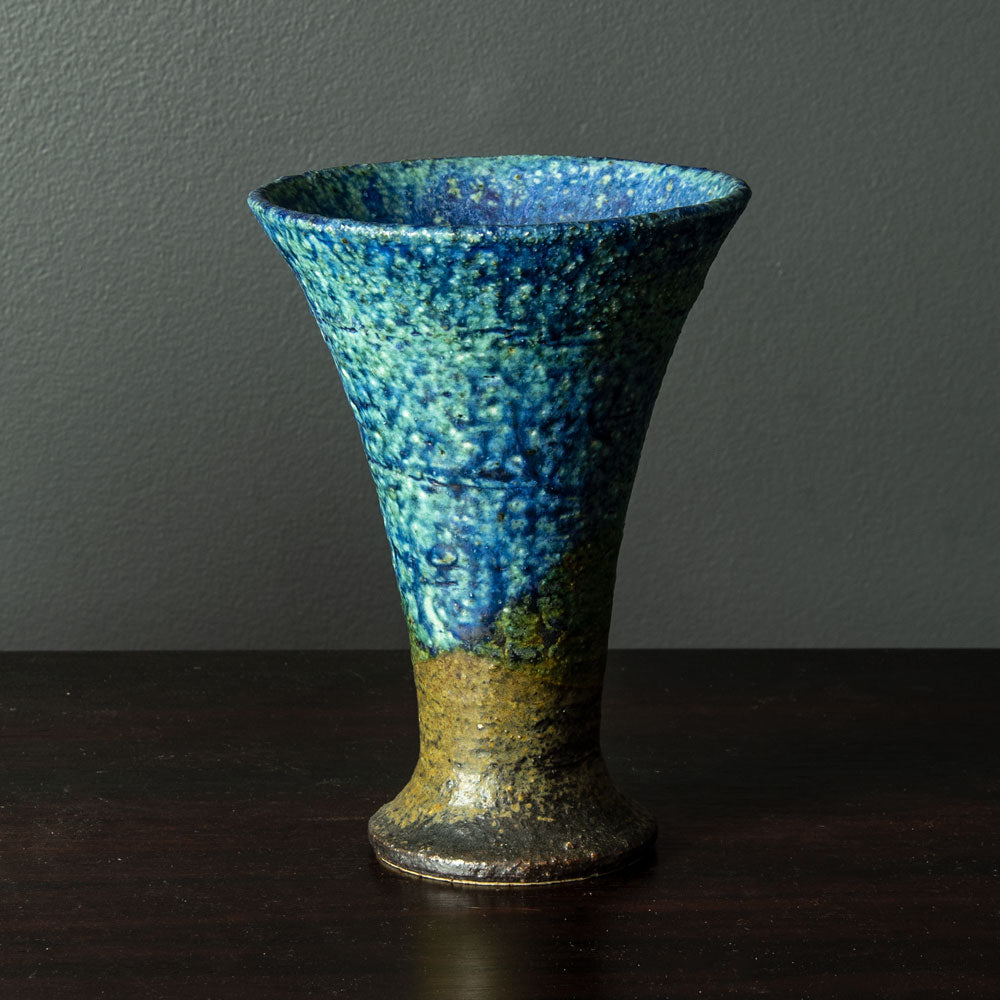 Francesca Mascitti Lindh  for Arabia, unique stoneware vase with blue and brown glaze H1487
