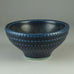 Kåge Verkstad stoneware bowl with dark blue haresfur glaze