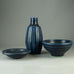 Kåge Verkstad stoneware bowl with dark blue haresfur glaze H1561
