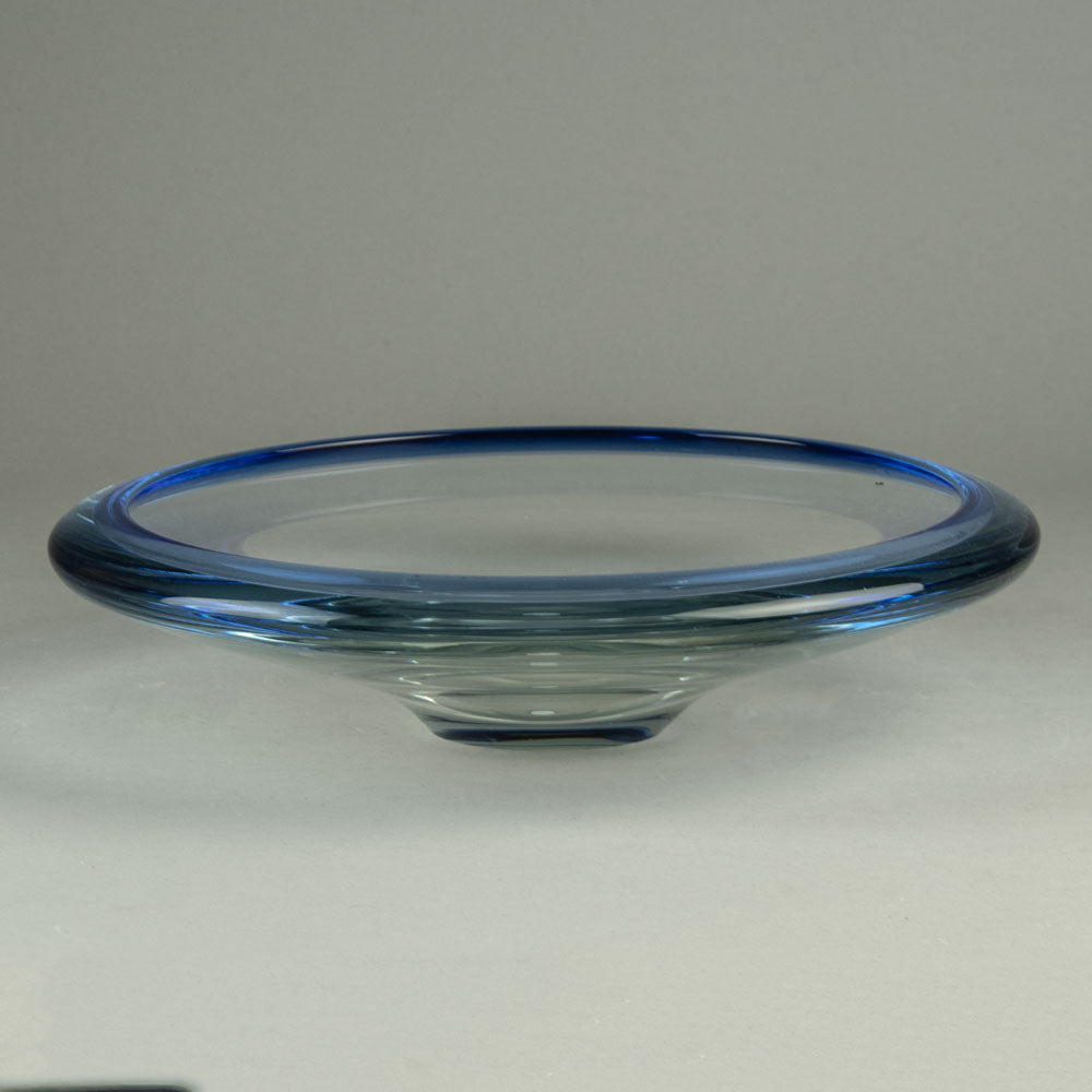 Bengt Orup for Hyllinge Glashytta bowl in blue glass N8473