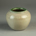 Richard Bampi, Germany, unique stoneware vase with glossy off-white and green glaze H1623