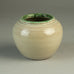 Richard Bampi, Germany, unique stoneware vase with glossy off-white and green glaze H1623