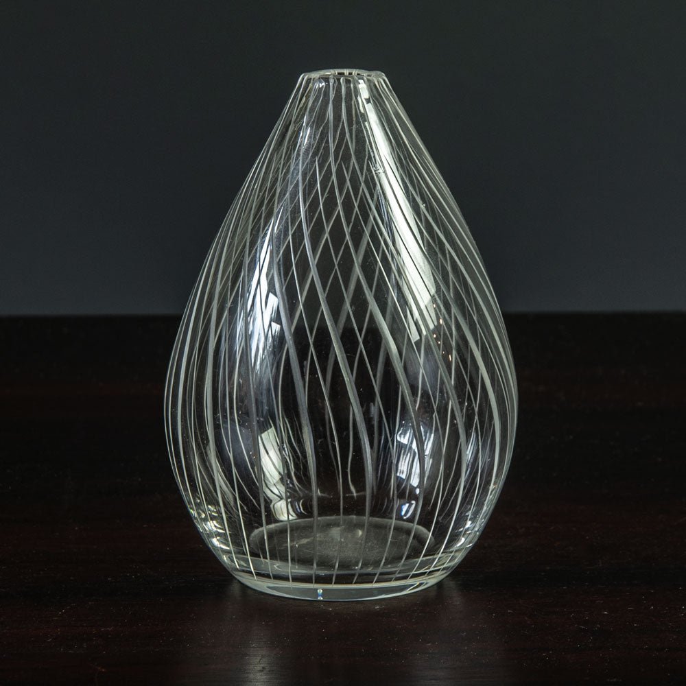 Tapio Wirkkala for Iittala, engraved glass vase N8727
