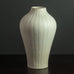 Gunnar Nylund for Rörstrand, Sweden  Stoneware ribbed vase with white glaze