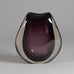 Per Lutken for Holmegaard, Denmark, flattened sommerso vase in purple