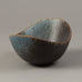 Gunnar Nylund for Rorstrand, ceramic elliptical bowl with blue and brown glaze G9395