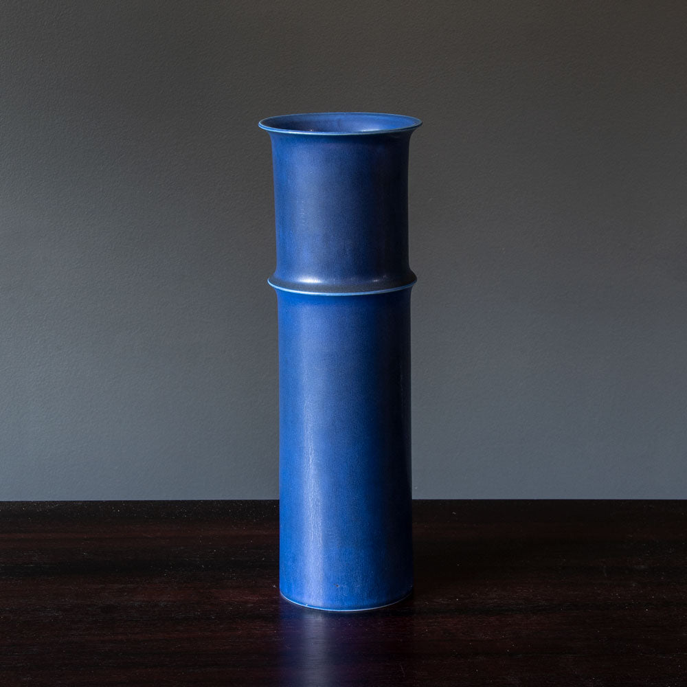 Stig Lindberg for Gustavsberg, Sweden, stoneware vase with cobalt blue glaze G9488