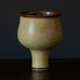 Ursula Scheid, Germany, unique stoneware vase﻿ with buff and brown glaze H1094