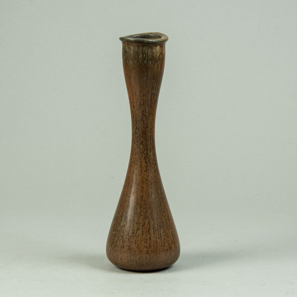 Gunnar Nylund for Rorstrand, stoneware vase with brown glaze G9509