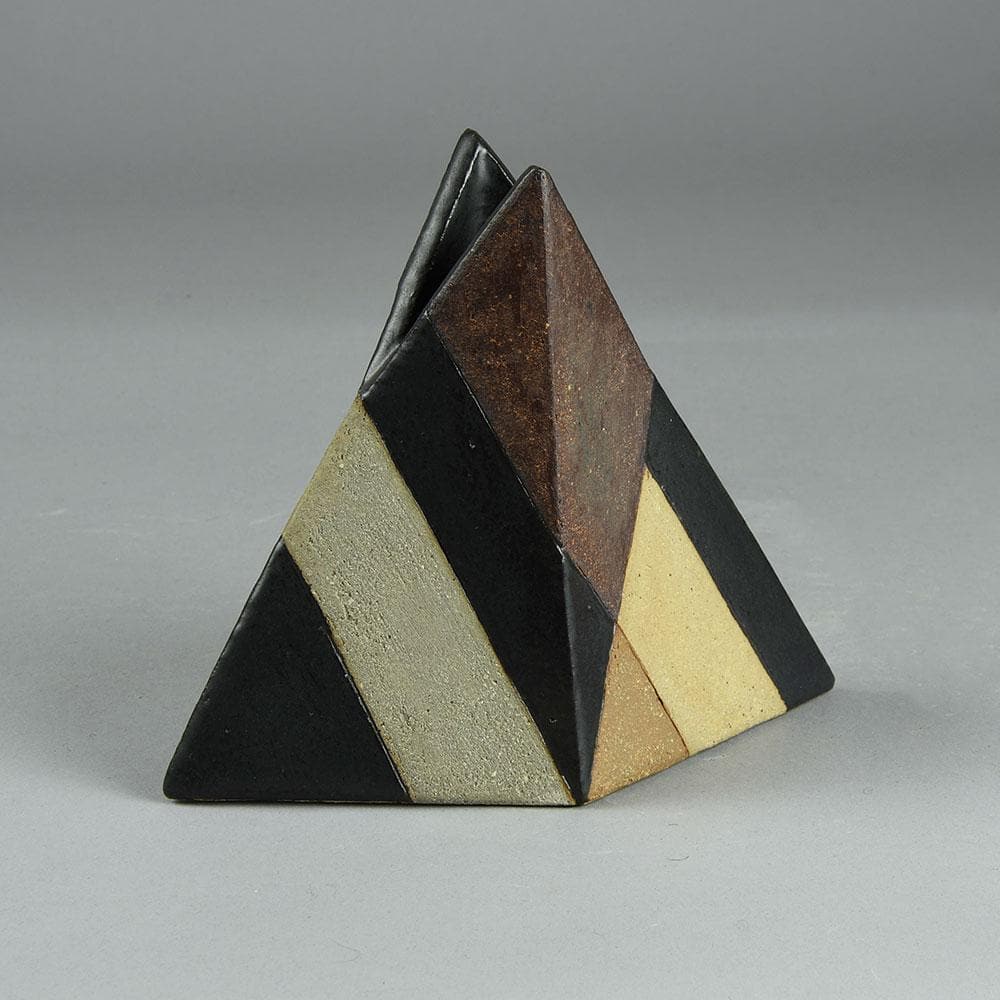 Antje Bruggemann Breckwoldt, Germany, triangular vase with geometric pattern F8019 - Freeforms