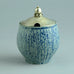 Arne Bang, Denmark, marmalade jar with blue glaze and silver lid C5489 - Freeforms